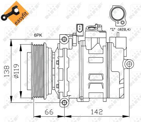 Compresseur, climatisation NRF B.V. ref. 32111