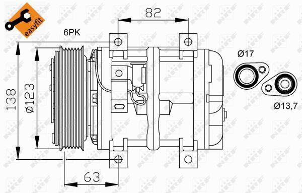Compresseur, climatisation NRF B.V. ref. 32112