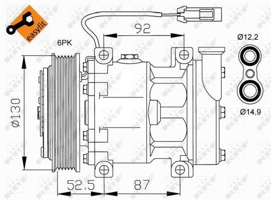 Compresseur, climatisation NRF B.V. ref. 32113