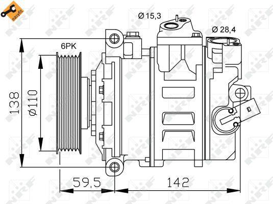 Compresseur, climatisation NRF B.V. ref. 32146