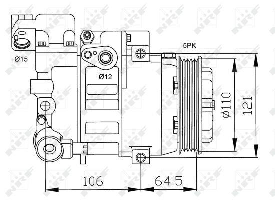Compresseur, climatisation NRF B.V. ref. 32175