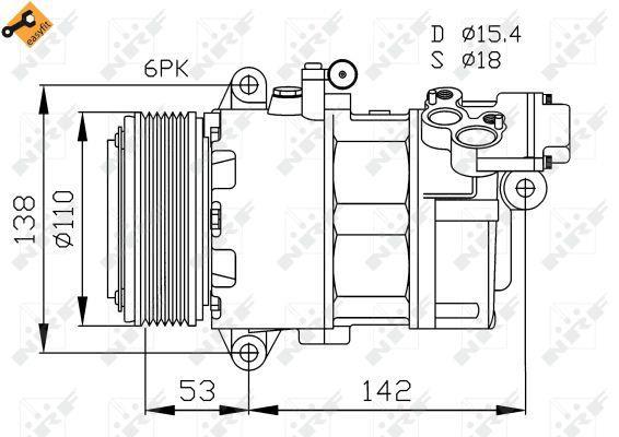 Compresseur, climatisation NRF B.V. ref. 32184