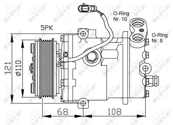 Compresseur, climatisation NRF B.V. ref. 32197