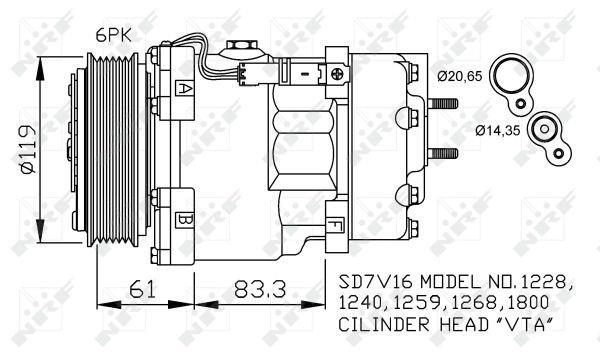 Compresseur, climatisation NRF B.V. ref. 32198