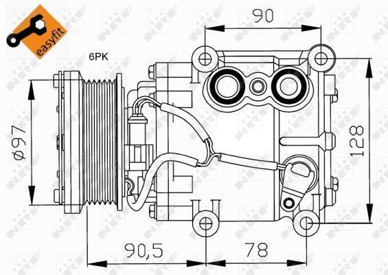 Compresseur, climatisation NRF B.V. ref. 32199