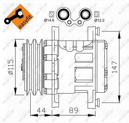 Compresseur, climatisation NRF B.V. ref. 32207