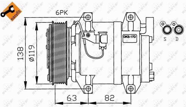 Compresseur, climatisation NRF B.V. ref. 32211