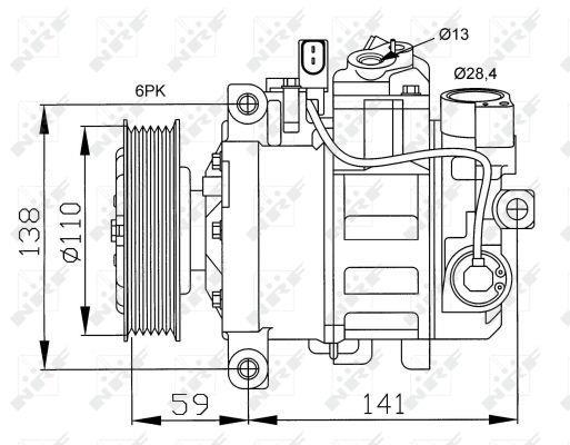 Compresseur, climatisation NRF B.V. ref. 32229