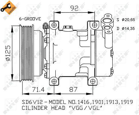 Compresseur, climatisation NRF B.V. ref. 32259