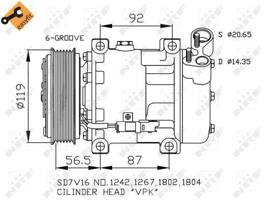 Compresseur, climatisation NRF B.V. ref. 32270