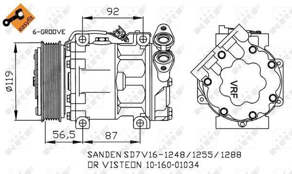 Compresseur, climatisation NRF B.V. ref. 32271