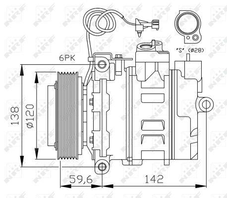 Compresseur, climatisation NRF B.V. ref. 32377
