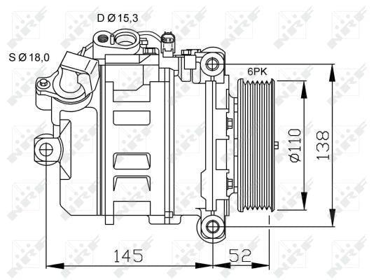 Compresseur, climatisation NRF B.V. ref. 32435