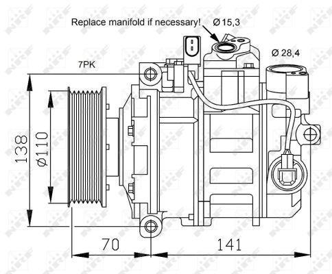 Compresseur, climatisation NRF B.V. ref. 32613