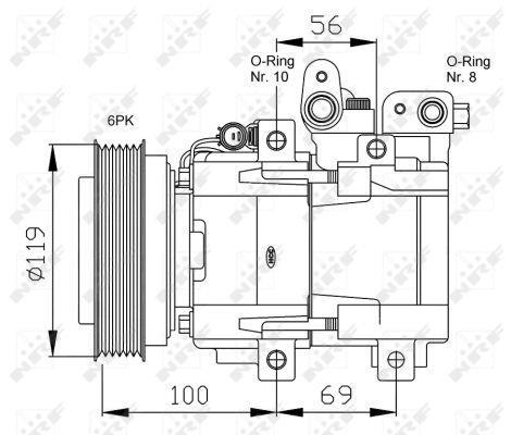 Compresseur, climatisation NRF B.V. ref. 32755G