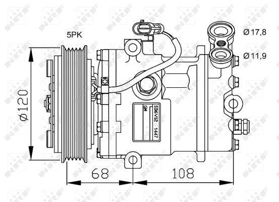 Compresseur, climatisation NRF B.V. ref. 32775