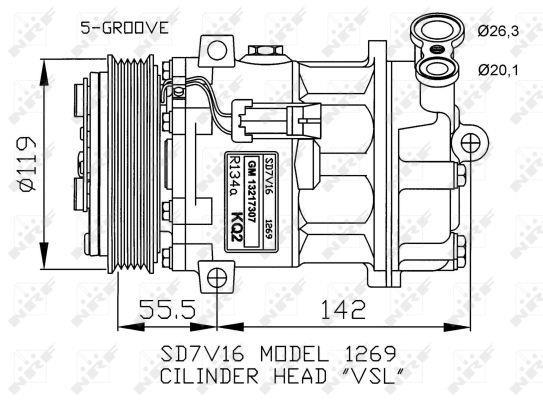 Compresseur, climatisation NRF B.V. ref. 32818