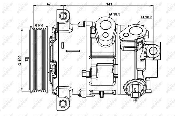 Compresseur, climatisation NRF B.V. ref. 32882