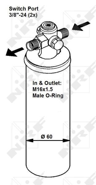 Filtre déshydrateur du circuit de climatisation NRF B.V. ref. 33024