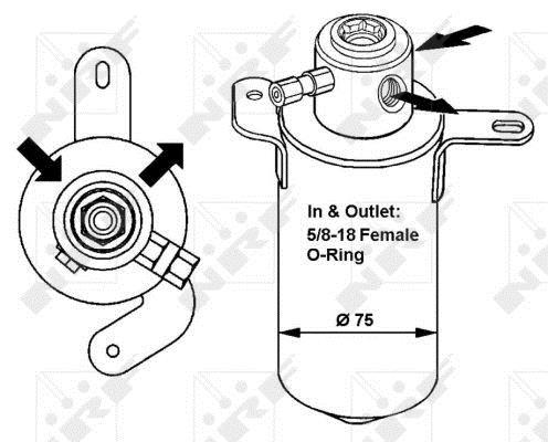 Filtre déshydrateur du circuit de climatisation NRF B.V. 33039