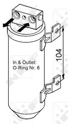 Filtre déshydrateur du circuit de climatisation NRF B.V. ref. 33053