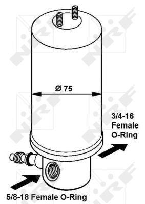 Filtre déshydrateur du circuit de climatisation NRF B.V. ref. 33061