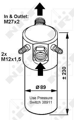 Filtre déshydrateur du circuit de climatisation NRF B.V. 33064