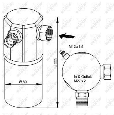 Filtre déshydrateur du circuit de climatisation NRF B.V. 33065