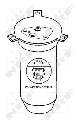 Filtre déshydrateur du circuit de climatisation NRF B.V. 33072