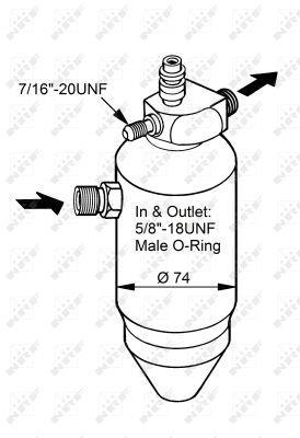 Filtre déshydrateur du circuit de climatisation NRF B.V. ref. 33077