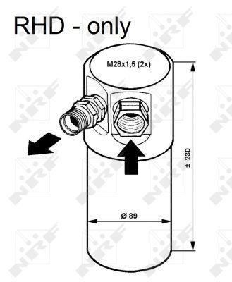 Filtre déshydrateur du circuit de climatisation NRF B.V. 33082