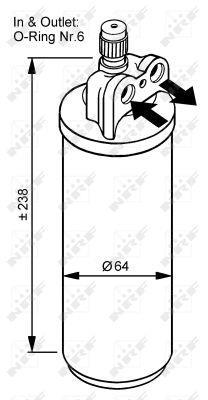 Filtro desidratante de climatização NRF B.V. ref. 33086