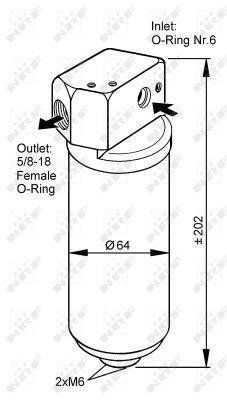 Filtre déshydrateur du circuit de climatisation NRF B.V. 33087