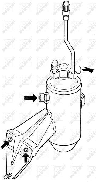 Filtre déshydrateur du circuit de climatisation NRF B.V. ref. 33096
