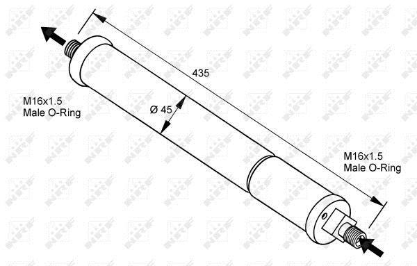 Filtre déshydrateur du circuit de climatisation NRF B.V. ref. 33097