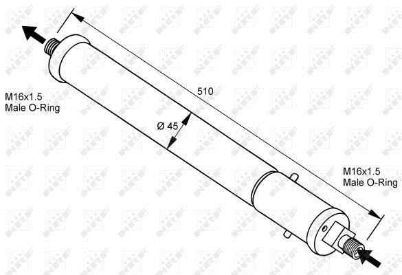 Filtre déshydrateur du circuit de climatisation NRF B.V. 33100