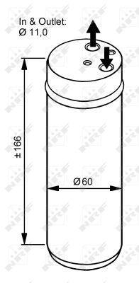 Filtre déshydrateur du circuit de climatisation NRF B.V. ref. 33120