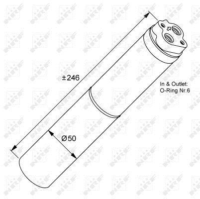 Filtre déshydrateur du circuit de climatisation NRF B.V. ref. 33133