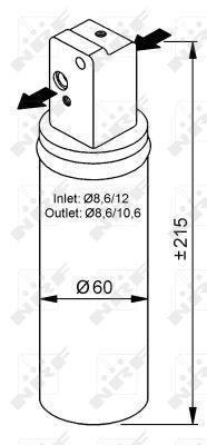 Filtre déshydrateur du circuit de climatisation NRF B.V. ref. 33139