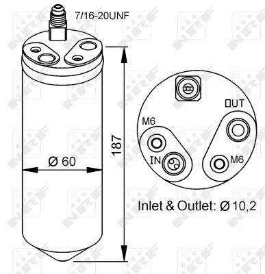 Filtre déshydrateur du circuit de climatisation NRF B.V. ref. 33152