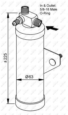 Filtre déshydrateur du circuit de climatisation NRF B.V. ref. 33161