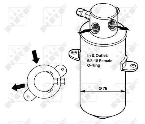 Filtre déshydrateur du circuit de climatisation NRF B.V. 33165