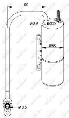 Filtre déshydrateur du circuit de climatisation NRF B.V. ref. 33202