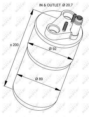 Filtre déshydrateur du circuit de climatisation NRF B.V. ref. 33216