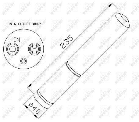 Filtre déshydrateur du circuit de climatisation NRF B.V. ref. 33225