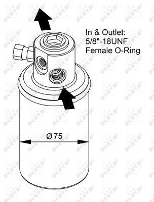 Filtre déshydrateur du circuit de climatisation NRF B.V. ref. 33231