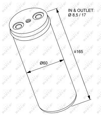Filtre déshydrateur du circuit de climatisation NRF B.V. 33233