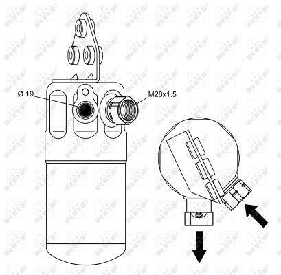 Filtre déshydrateur du circuit de climatisation NRF B.V. 33236