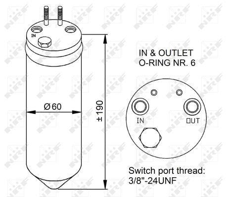 Filtre déshydrateur du circuit de climatisation NRF B.V. 33256