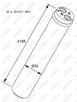 Filtre déshydrateur du circuit de climatisation NRF B.V. 33284